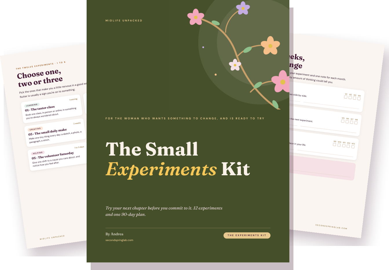 The Small Experiments Kit cover with two inside pages